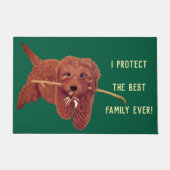 Goldie Golden Dog Green Doormat Deurmat (Voorkant)