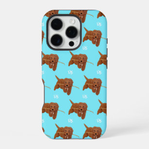 Goldie Golden Doodle Blauw iPhone 16 Pro Hoesje