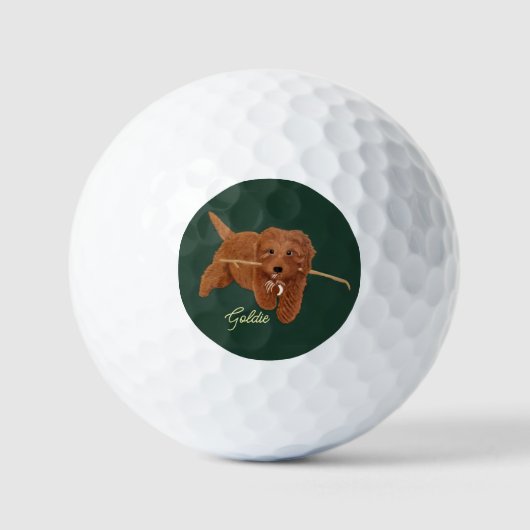 Goldie Golden Doodle Golfballen (Voorkant)