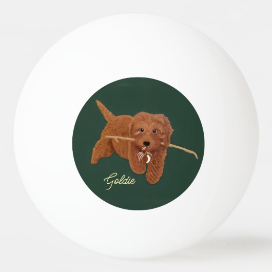Goldie Golden Doodle Pingpongbal (Voorkant)