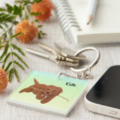 Goldie Golden Doodle Plein Sleutelhanger (Voorkant Rechts)