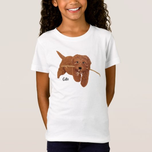 Goldie Golden Doodle Wit T-shirt (Voorkant)