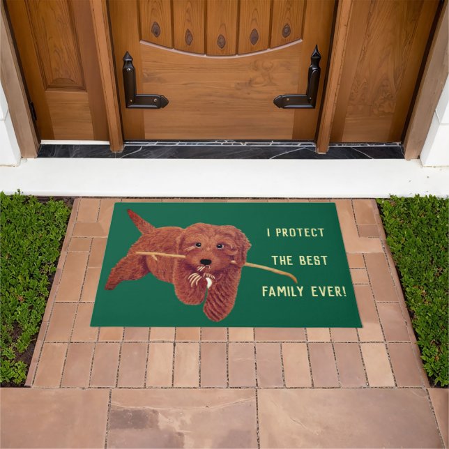 Goldie Golden Guard Dog Large Doormat Deurmat (Buiten)