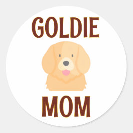 Goldie Golden Retriever Hond Moeder Vader Huisdier Ronde Sticker