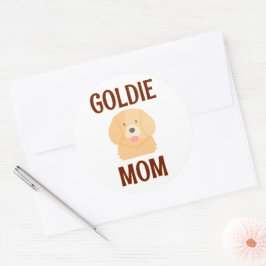 Goldie Golden Retriever Hond Moeder Vader Huisdier Ronde Sticker