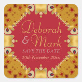 Goldie Hearts Bruiloft Aankondiging Sticker (Voorkant)