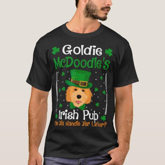 Goldie McDoodles Irish Pub Goldendole St Day T-shirt (Voorkant)