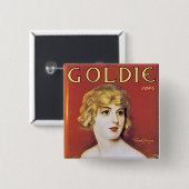 Goldie Song Vierkante Button 5,1 Cm (Voorkant /achterkant)