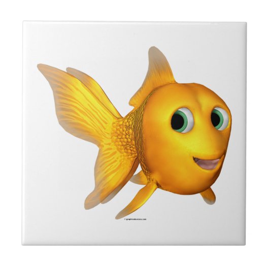 Goldie the Toon Goldfish Tegeltje (Voorkant)