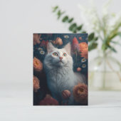 Goldie the Turkey Angora Cat Briefkaart (Staand voorkant)