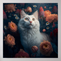 Goldie the Turkey Angora Cat Poster