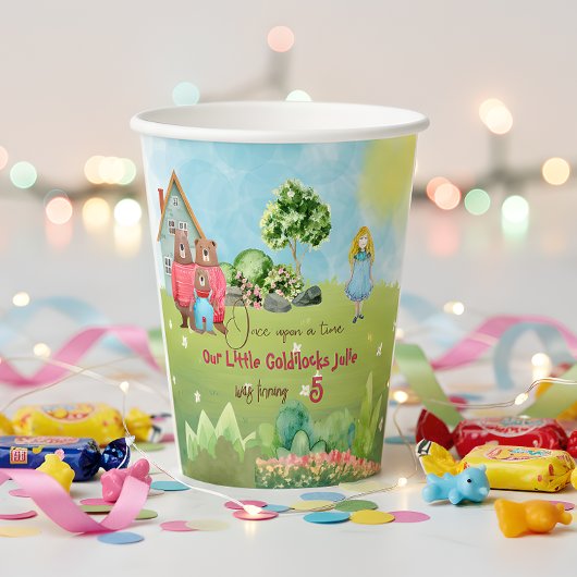 Goldilock Birthday Paper Cup Papieren Bekers