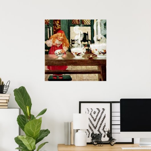 "Goldilocks and the Porridge" van Jessie W Smith Poster (Thuiskantoor)