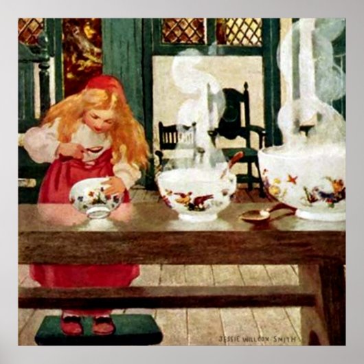 "Goldilocks and the Porridge" van Jessie W Smith Poster (Voorkant)