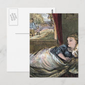 Goldilocks Aslapen in Little Beer Bed Briefkaart (Voorkant / Achterkant)