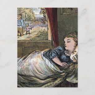 Goldilocks Aslapen in Little Beer Bed Briefkaart