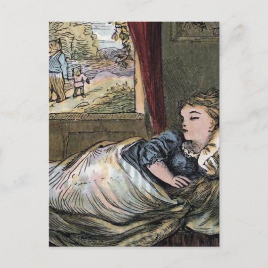 Goldilocks Aslapen in Little Beer Bed Briefkaart (Voorkant)