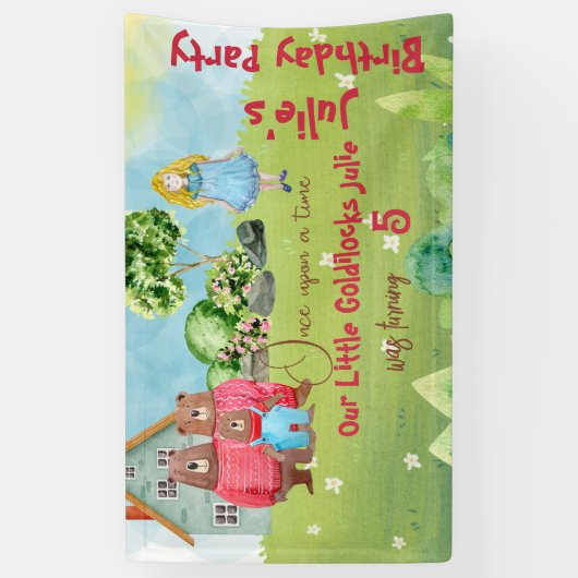 Goldilocks Birthday Spandoek (Verticaal)