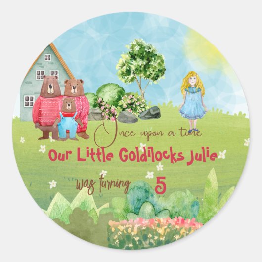 Goldilocks Birthday Sticker (Voorkant)