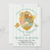 Goldilocks & de drie beren verjaardagsfeestje kaart (Voorkant)