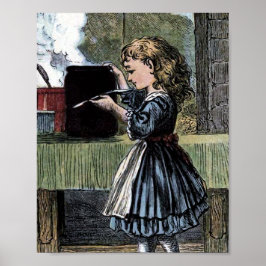Goldilocks die het eten proeft Vintage illustratie Poster