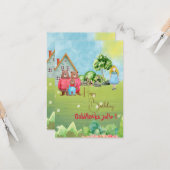 Goldilocks en Beren Happy Birthday Kaart (Voorkant / Achterkant in situ)