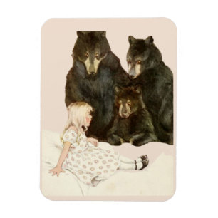 Goldilocks en de 3 Beren Illustraties Magneet