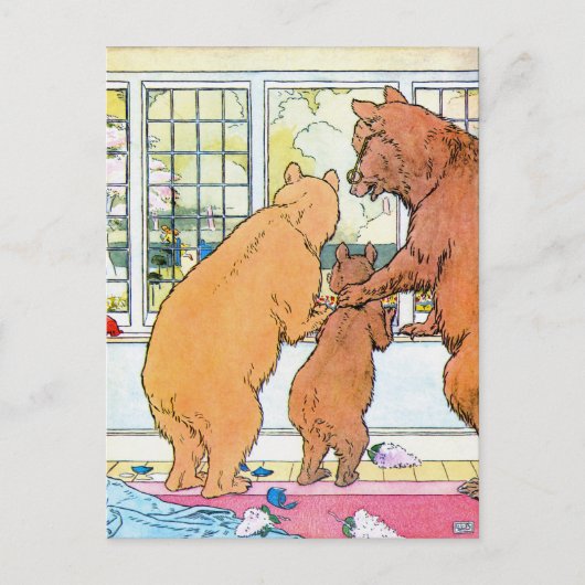 Goldilocks en de drie Beren Briefkaart (Voorkant)