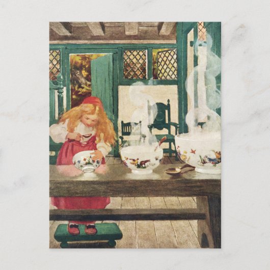 Goldilocks en de drie Beren Briefkaart (Voorkant)