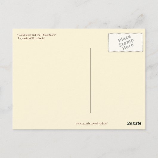 "Goldilocks en de drie Beren" Briefkaart (Achterkant)