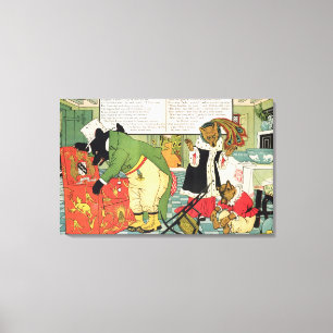 Goldilocks en de drie Beren Canvas Afdruk