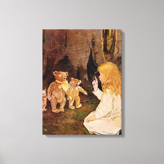 "Goldilocks en de drie Beren" Canvas Afdruk (Voorkant)