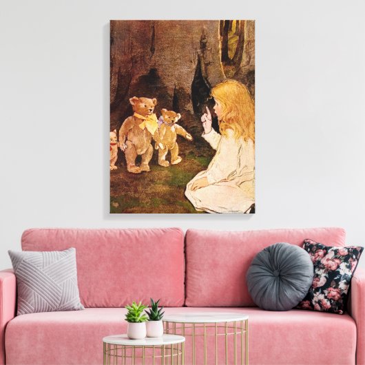 "Goldilocks en de drie Beren" Canvas Afdruk (Insitu (Woonkamer))