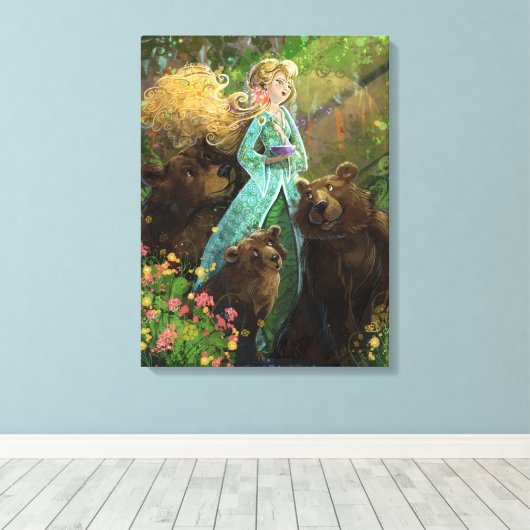 Goldilocks en de drie Beren Canvas Afdruk (Insitu (Houten vloer))