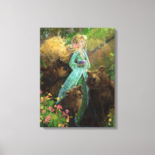 Goldilocks en de drie Beren Canvas Afdruk
