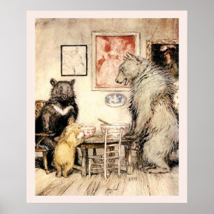 Goldilocks en de drie beren door Arthur Rackham Poster