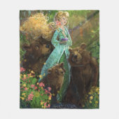 Goldilocks en de drie Beren Fleece Deken (Voorkant)