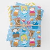 Goldilocks en de drie Beren Inpakpapier Vel (In situ)