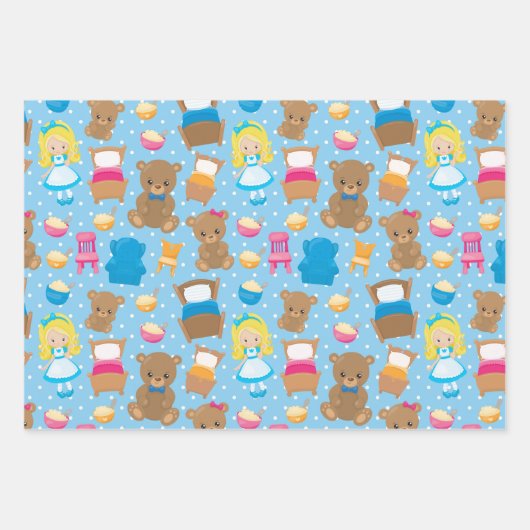 Goldilocks en de drie Beren Inpakpapier Vel (Voorkant)