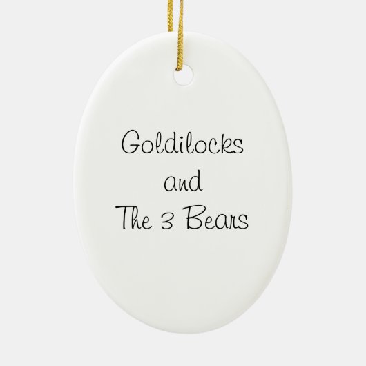 Goldilocks en de drie Beren Keramisch Ornament (Achterkant)