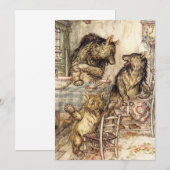 Goldilocks en de drie Beren Uitnodigingen (Voorkant / Achterkant)