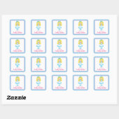 Goldilocks en de drie Beren Vierkante Sticker (Vel)