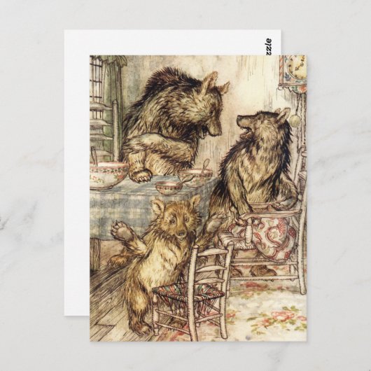 Goldilocks en het Briefkaart van drie Beren (Voorkant / Achterkant)