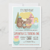 Goldilocks en The Three Beren Birthday Invitation Kaart (Voorkant)