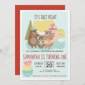 Goldilocks en The Three Beren Birthday Invitation Kaart (Voorkant / Achterkant)