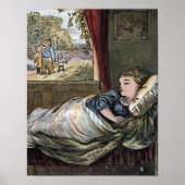 Goldilocks slaapt in de bed van Kleine Beer Poster (Voorkant)