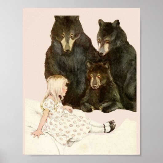 Goldilocks & the 3 Bears Vintage Illustrations Poster (Voorkant)