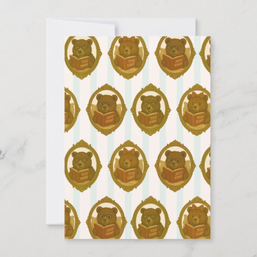 Goldilocks & the Three Bears Birthday Party Kaart (Achterkant)