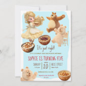 Goldilocks verjaardagsuitnodiging kaart (Voorkant)