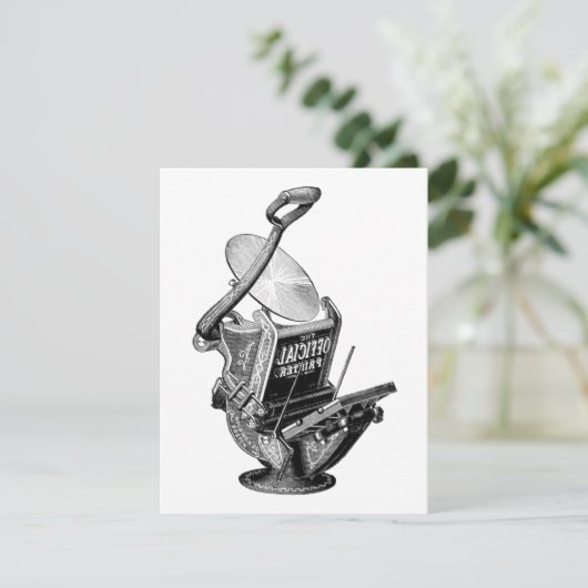 Golding boekdruk drukpers wenskaart bedankkaart (Staand voorkant)